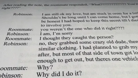 Exclusive Conversation Exchange Between Charlie Kirk Suspect and Roommate